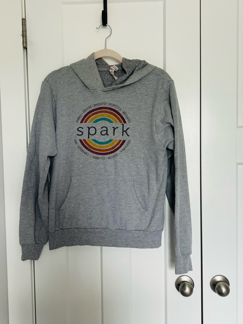 Bella Canvas Light Gray Fleece Hoodie with Subtle Print